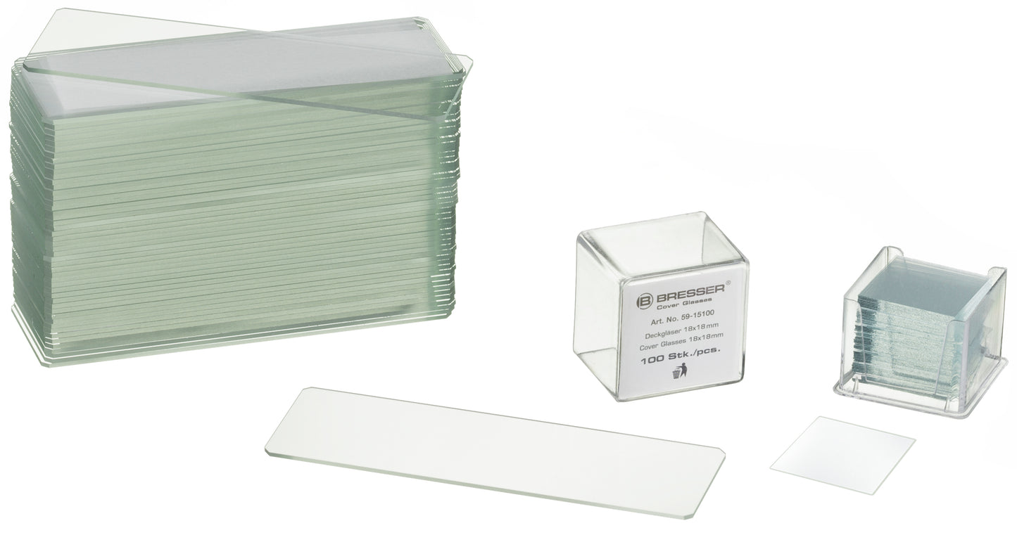 BRESSER Microscope Slides/Cover Slips 50/100 pieces