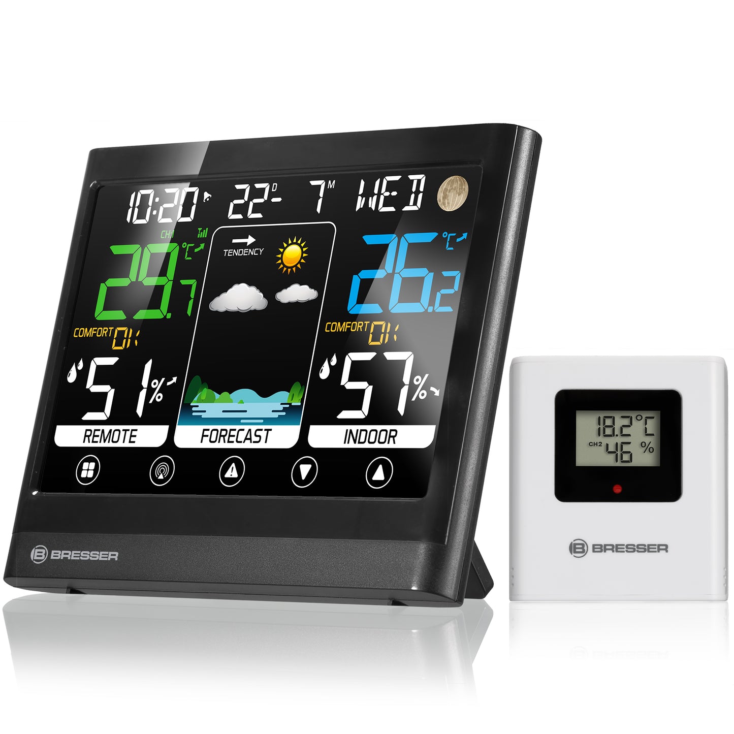Estación Meteorológica en Color BRESSER MeteoTemp BF con Pantalla Táctil
