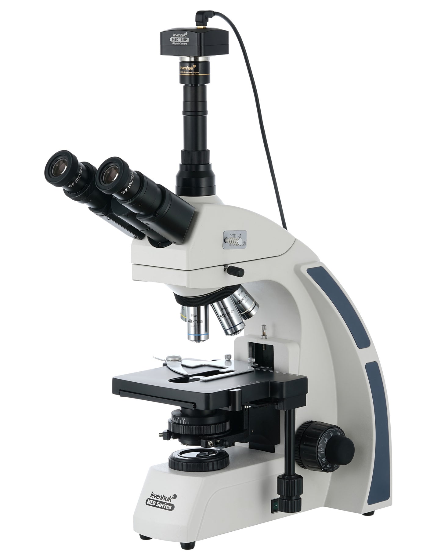 Microscópio trinocular digital Levenhuk MED D40T