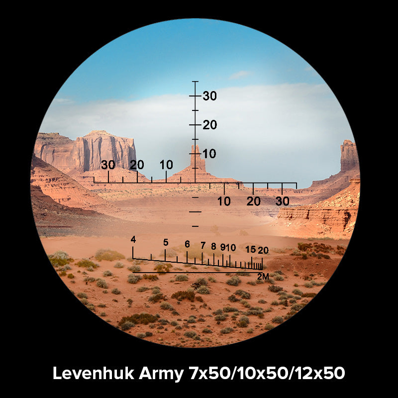 Prismáticos Levenhuk Army 7x50 con retícula