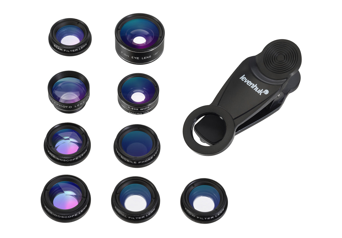 Juego de lentes para teléfono inteligente Levenhuk Lens S10