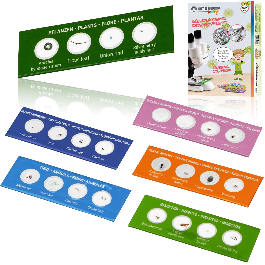 Kit de Experimentação BRESSER JUNIOR com 24 Preparações Permanentes
