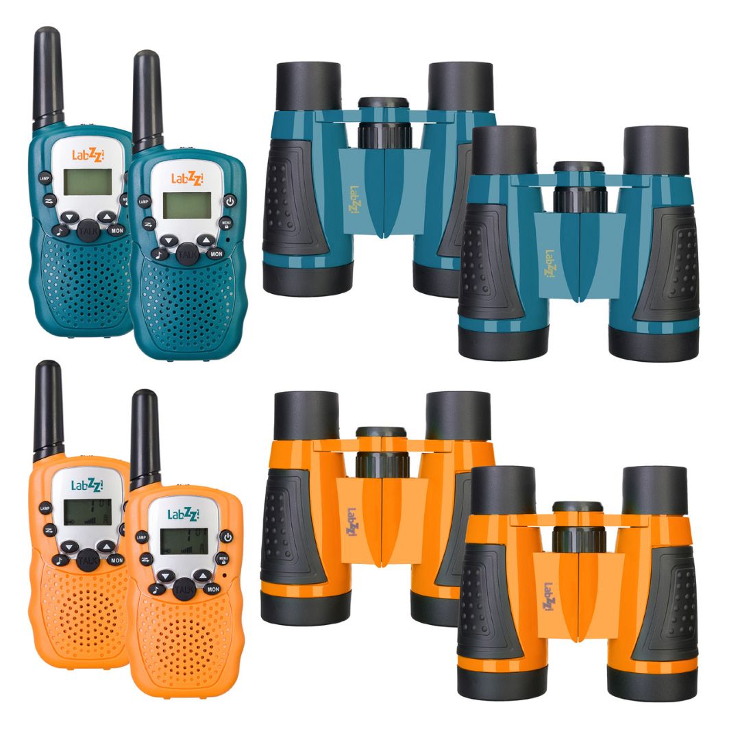 Kit de walkie-talkie y prismáticos para niños