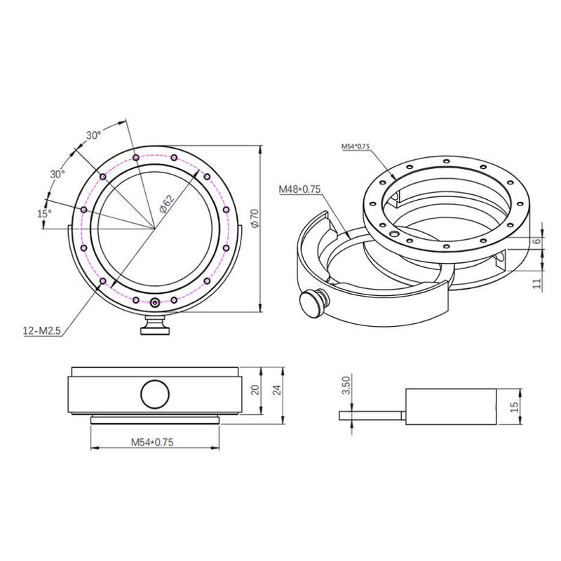Suporte para filtro com gaveta para filtros de 2 polegadas.