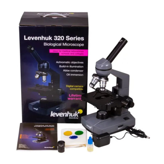 Microscopio biológico monocular Levenhuk 320 PLUS