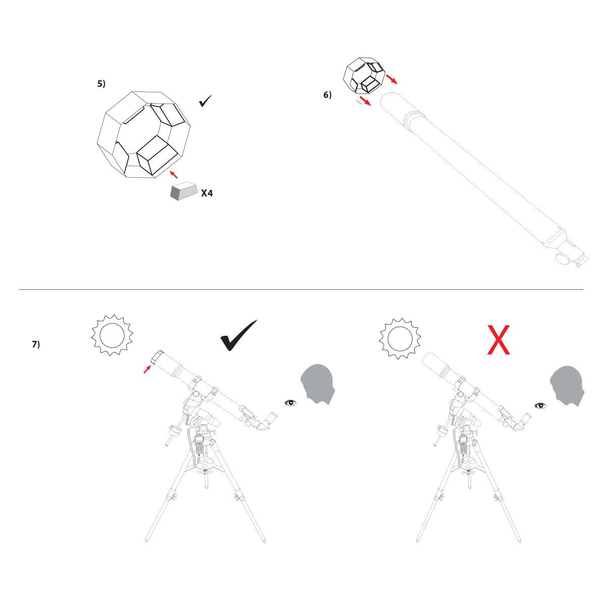 Solar filter for Newton telescopes with an Aperture of 150-160mm