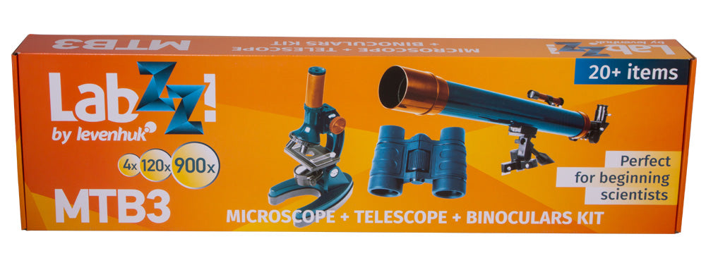Conjunto de telescopio, microscopio y prismáticos Levenhuk LabZZ MTB3
