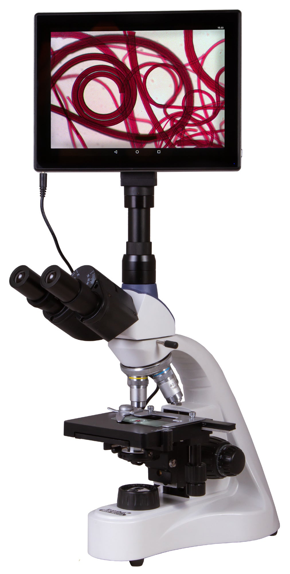 Microscópio trinocular digital LCD Levenhuk MED D10T