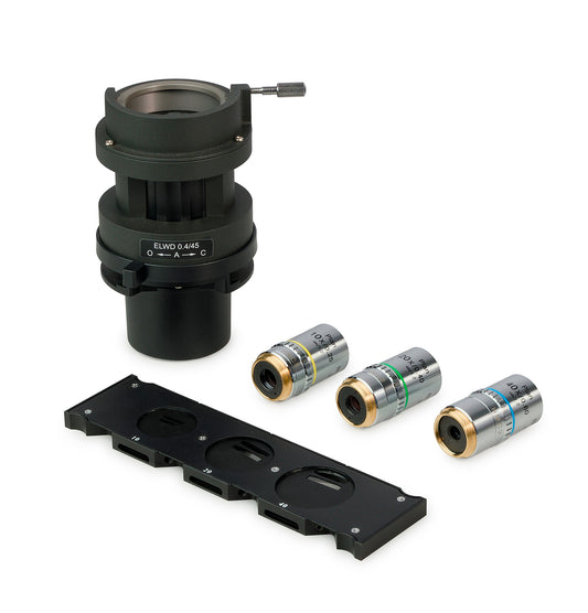 Dispositivo MAGUS HCM360 para trabalhar com contraste de modulação de Hoffman, com conjunto de lentes.