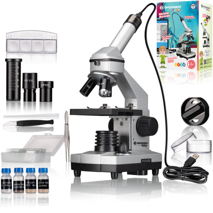 BRESSER JUNIOR 40x-1024x Microscopio con Cámara ocular HD