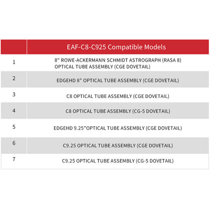 Adaptador para motor de enfoque EAF en C8 y C9,25 de Celestron