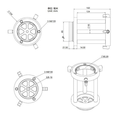 Alargador de mástil PE160 para AM5 / AM3