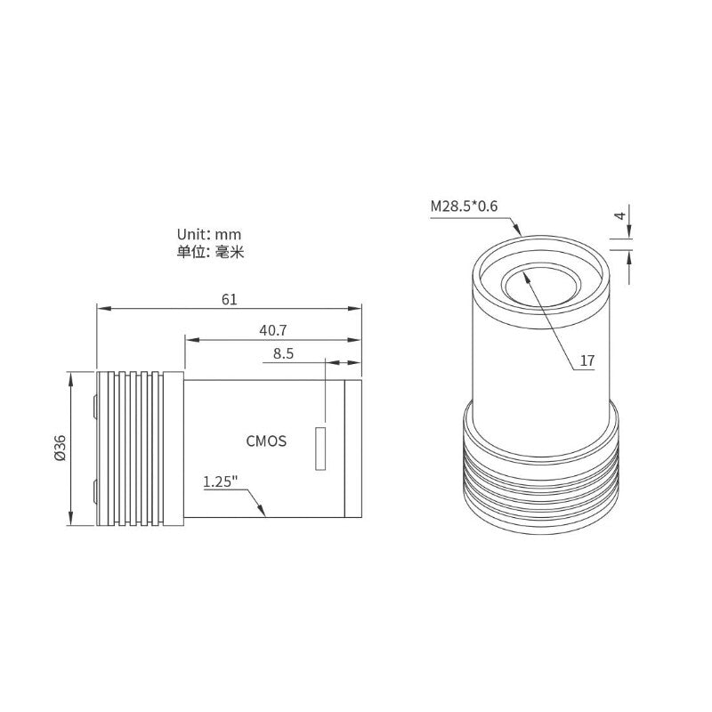 Mini câmara monocromática ASI 220 mm
