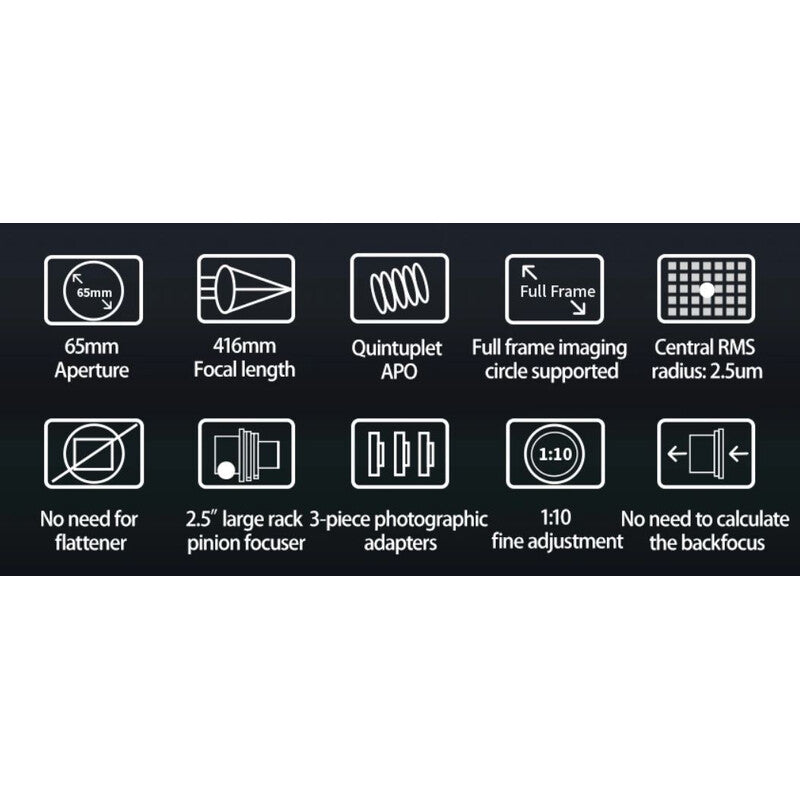 Telescopio refractor APO 65/416 FF65
