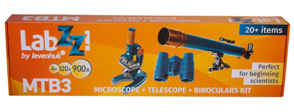 Conjunto de telescópio, microscópio e binóculos Levenhuk LabZZ MTB3