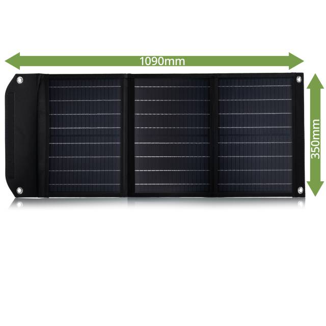 Cargador solar móvil BRESSER de 40 vatios con salida USB y DC