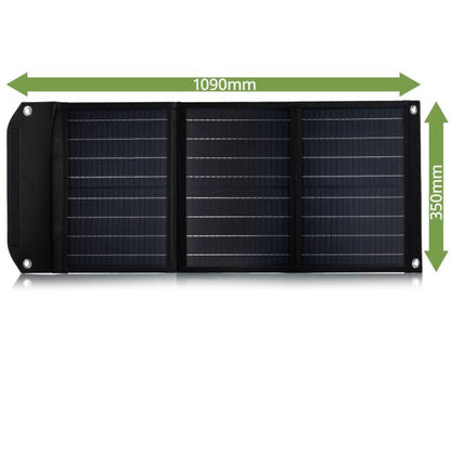 Carregador solar móvel BRESSER de 40 watts com saída USB e DC